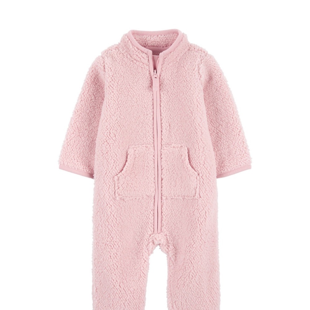 Carter's Pink Zip-Up 1-Piece Jumpsuit MicroFleece - Picture 7 of 7